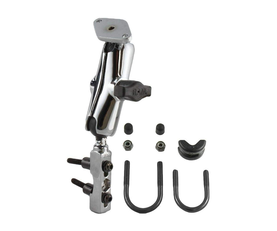 RAM MOUNTS (RAM-B-174CH Chrome Combination Brake/Clutch Reservoir U-Bolt Mount with Diamond Base Adapter