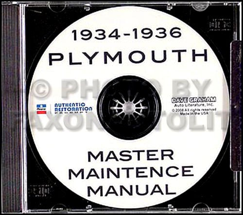 bishko automotive literature 1934 1935 1936 Plymouth Shop Service Repair Manual CD Engine Drivetrain