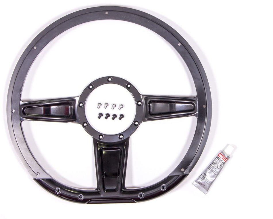 BILLET SPEC Steering Wheel 14 D Shape Camber, Black