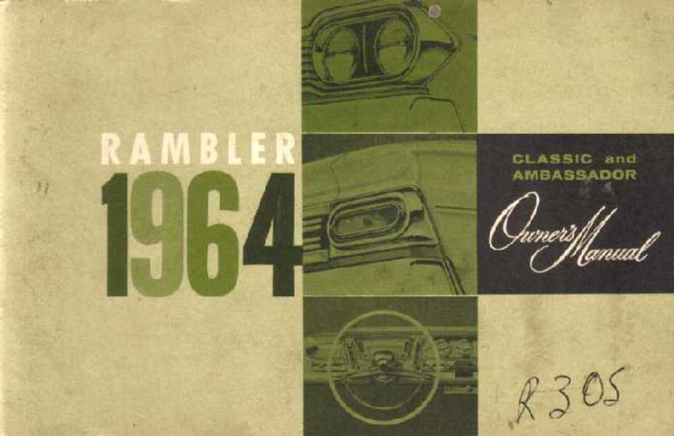 bishko automotive literature 1964 AMC Ambassador Classic Owners Manual User Guide Reference Operator Book