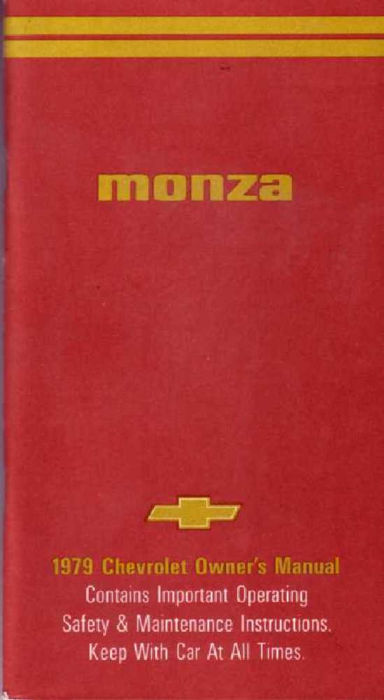 bishko automotive literature 1979 Chevrolet Monza Owners Manual User Guide Reference Operator Book Fuses
