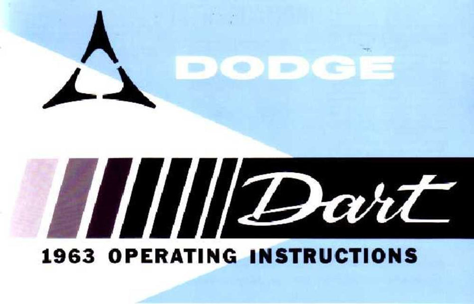 bishko automotive literature 1963 Dodge Dart Owners Manual User Guide Reference Operator Book Fuses Fluids