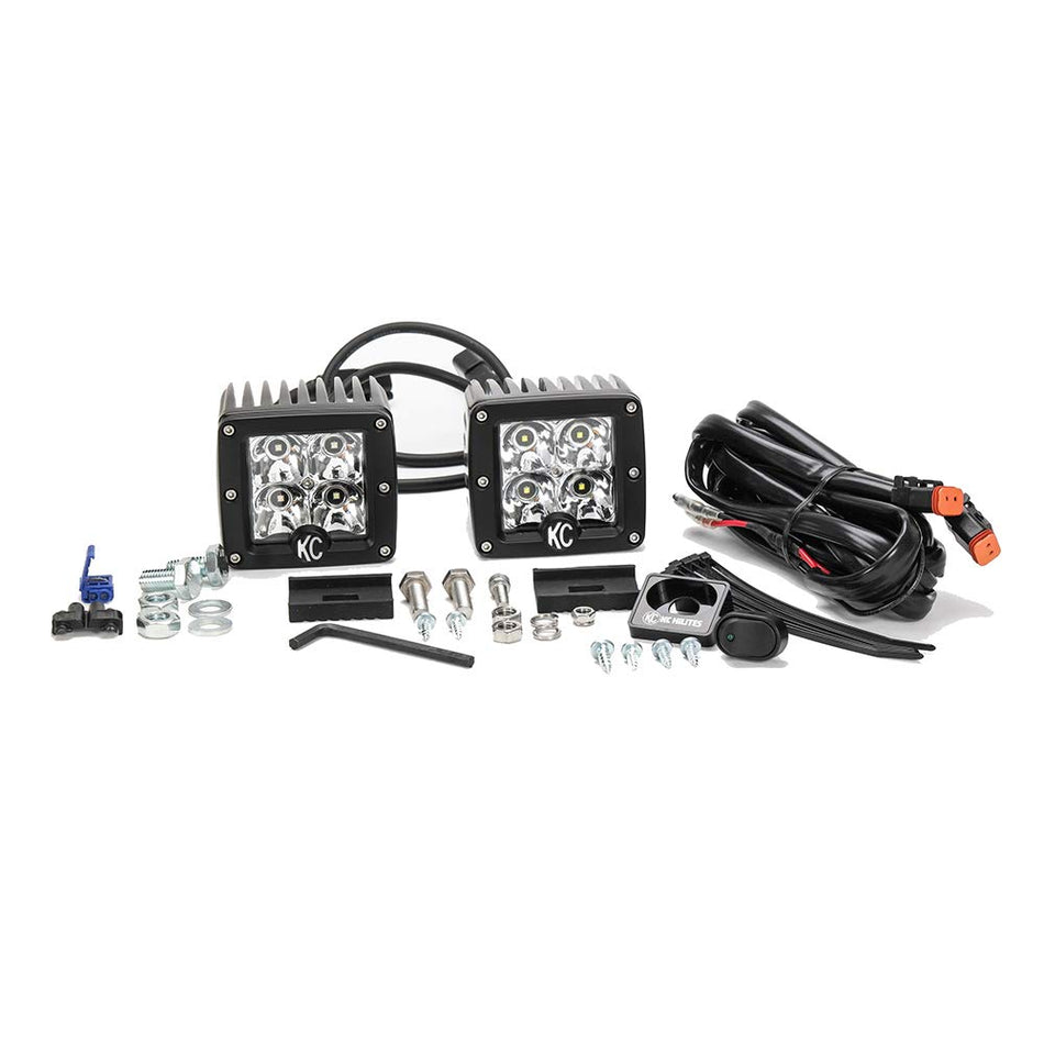 KC HiLiTES 330 3 12W LED Light with Spot Beam Pattern - Pair