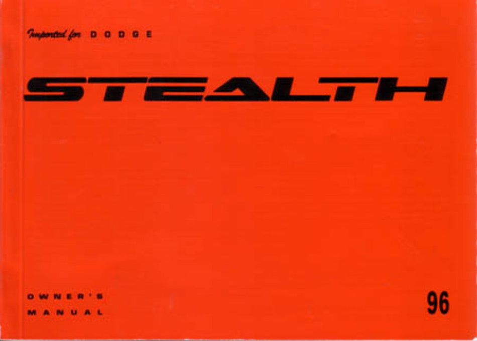 bishko automotive literature 1996 Dodge Stealth Owners Manual User Guide Reference Operator Book Fuses Fluids