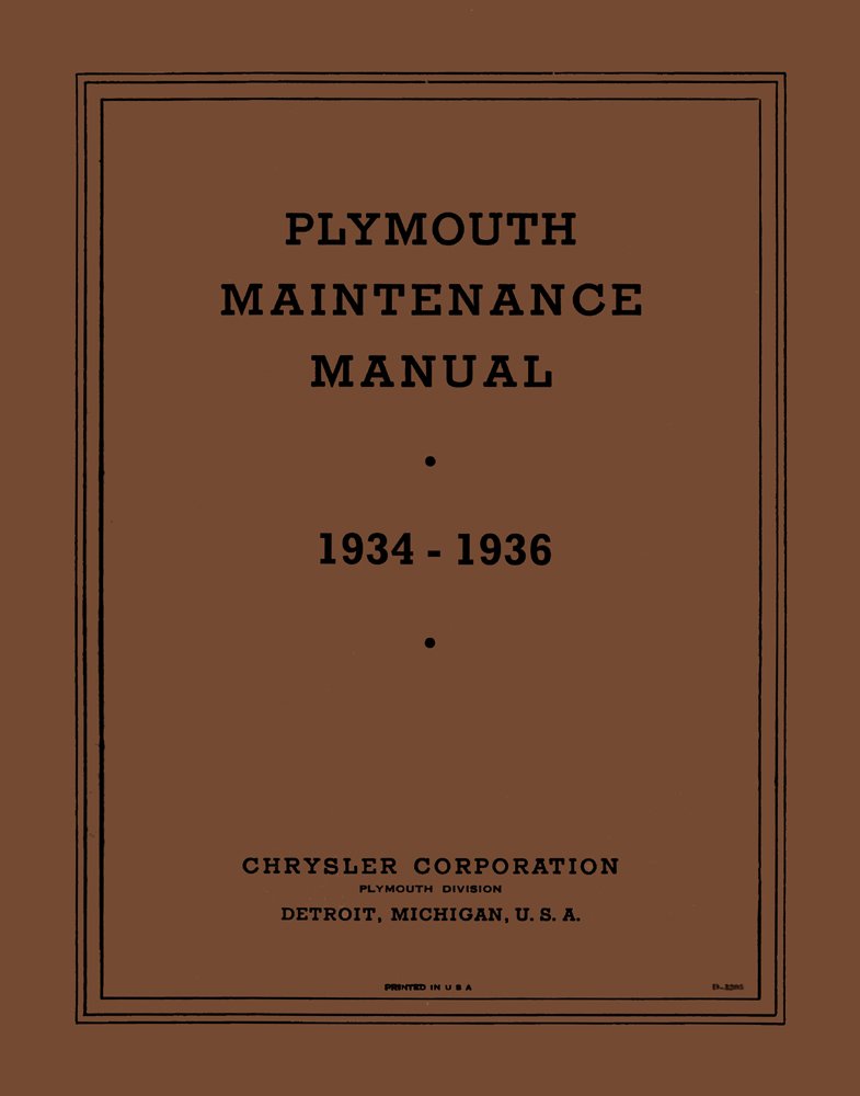 bishko automotive literature 1934 1935 1936 Plymouth Shop Service Repair Manual Engine Drivetrain Electrical