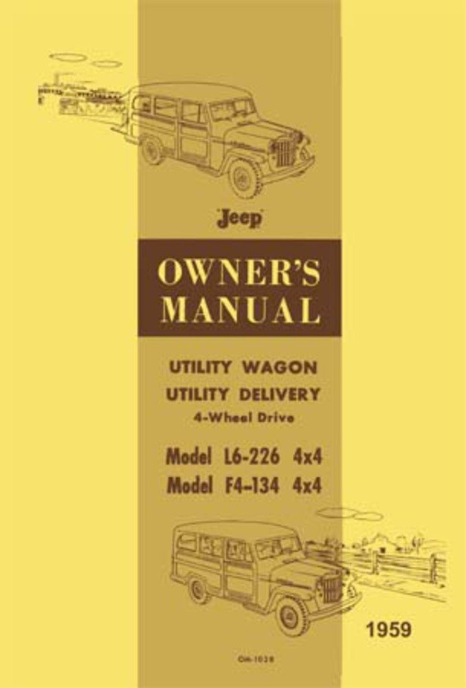 bishko automotive literature 1959 Jeep Truck Utility Wagon Owners Manual User Guide Reference Operator Fuses