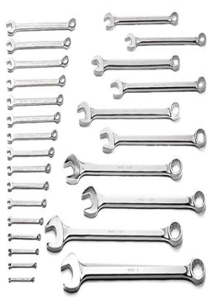 Wright Tool 726 12 Point Comb. Wrench Set, 1/4-2 (26-Piece),Silver