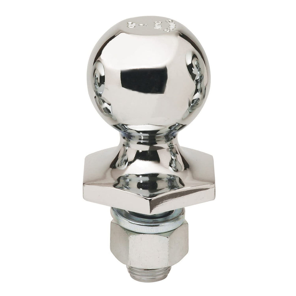Reese 7011320 Interlocku00ae Trailer Hitch Ball, 2 in. Diameter, 6,000 lbs. Capacity, 1 in. Shank Dia, 2 in. Shank Length, Stainless Steel