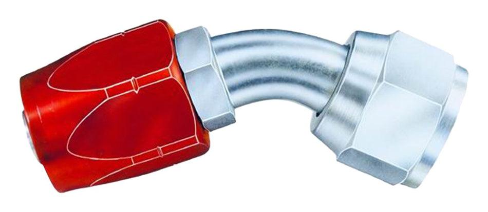 Aeroquip FBM1021 AQP Hose Fitting -04AN Hose Size 45 deg. Elbow Non-Swivel Steel Red/Silver Bulk Packaged