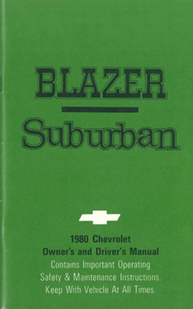 bishko automotive literature 1980 Chevrolet Blazer Suburban Owners Manual User Guide Reference Operator Book