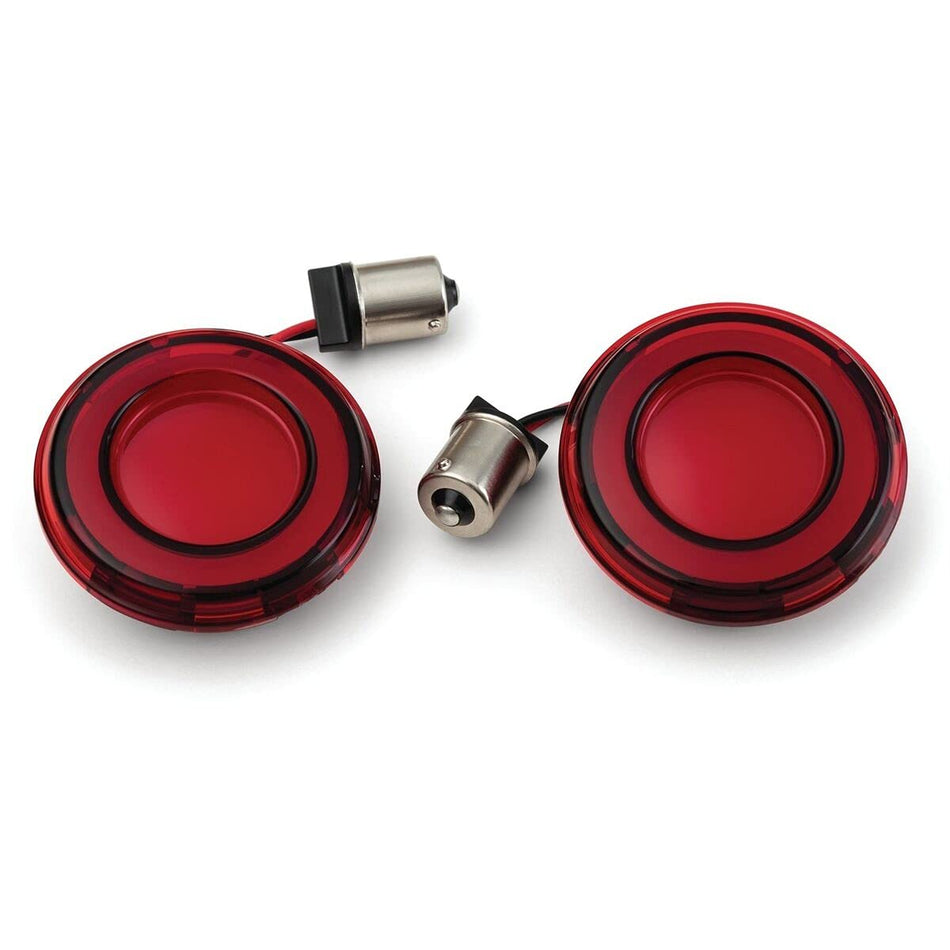 Kuryakyn 2902 Motorcycle Lighting Accessory: Tracer LED Front Turn Signal Conversions Bullet Style, 1157 Dual-Circuit White/Amber with Smoke Lens, 1 Pair