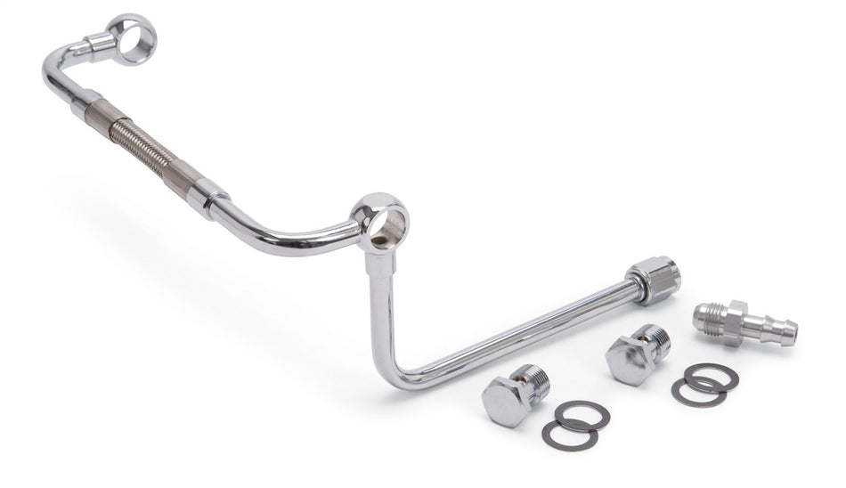 Edelbrock 8132 Thunder and Performer Series Fuel Line Kit, Chrome