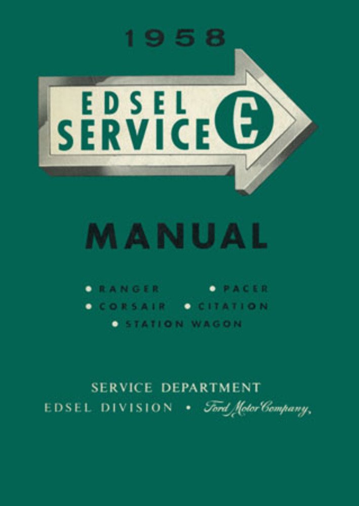 bishko automotive literature 1958 Edsel Corsair Villager Pacer Shop Service Repair Manual Book Engine Wiring