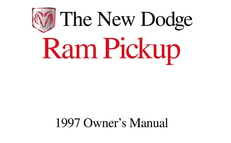bishko automotive literature 1997 Dodge Ram Truck Gas Only (No Diesel) Owners Manual User Guide Operator Book