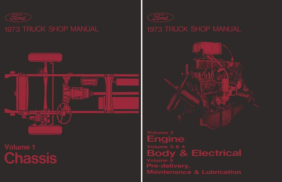 bishko automotive literature 1973 Ford Pickup Truck Bronco Econoline Shop Service Repair Manual Book Engine