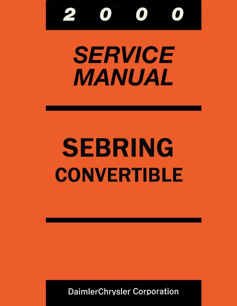 bishko automotive literature 2000 Sebring Convertible Shop Service Repair Manual Engine Drivetrain Electrical