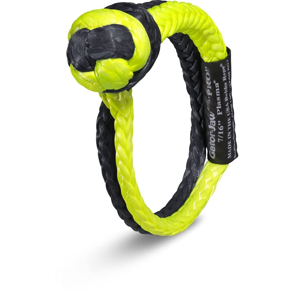 Bubba Rope 176748-PRO Heavy Duty 5/8 MEGA GATOR-JAW PRO Synthetic Shackle Breaking Strength of 125,000 lb. with Plasma in Yellow and Black, Accessory Ideal for Recovery and Towing Stuck Vehicle