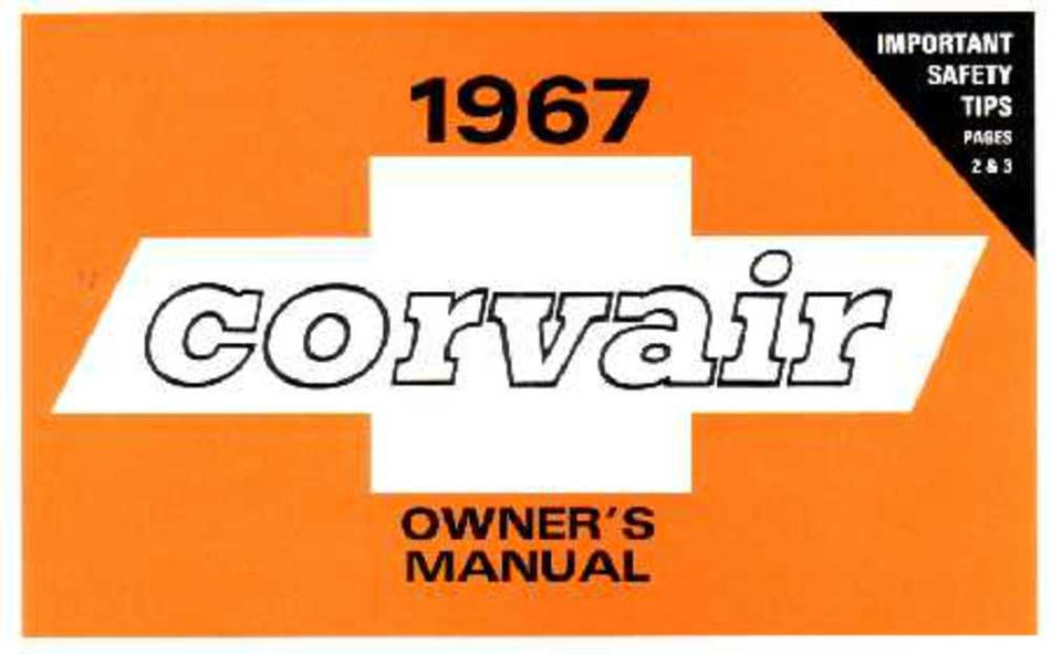bishko automotive literature 1967 Chevrolet Corvair Owners Manual User Guide Reference Operator Book Fuses