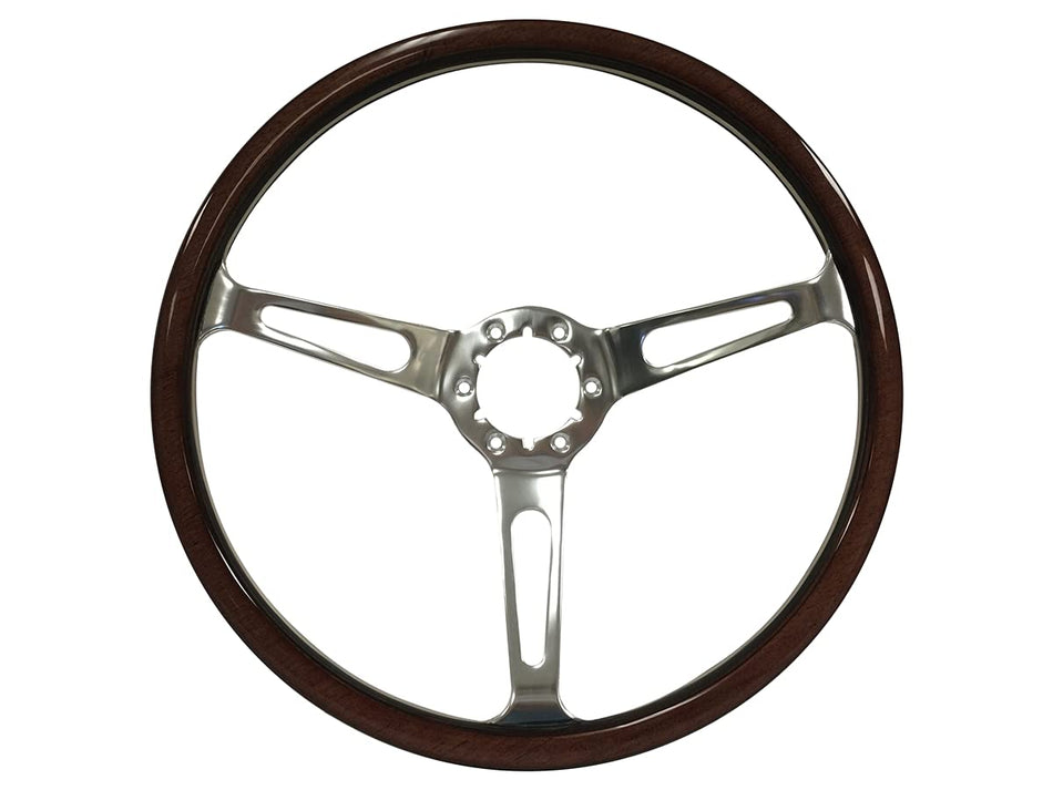 VSW S6 Steering Wheel 6 Bolt Deluxe Classic Espresso Stained Wood Steering Wheel ST3554A
