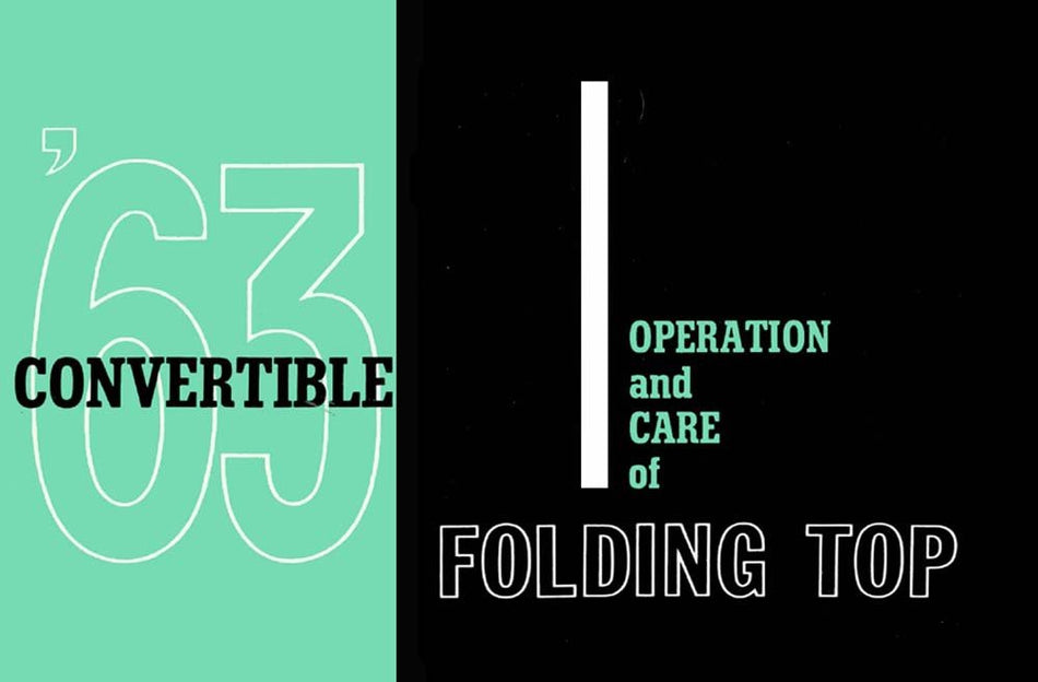 bishko automotive literature 1963 General Motors Convertible Top Owners Manual User Guide Operator Book Fuses