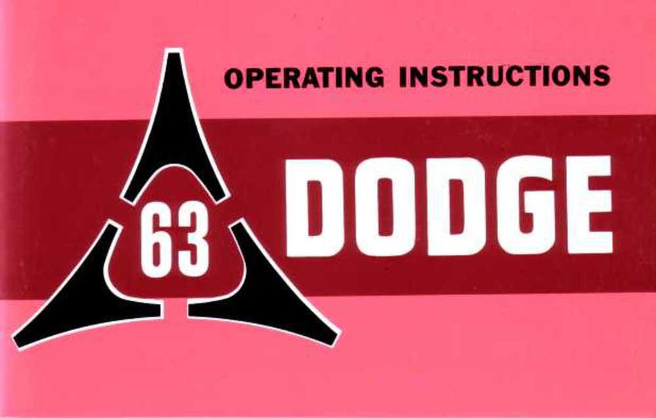 bishko automotive literature 1963 Dodge Car Owners Manual User Guide Reference Operator Book Fuses Fluids