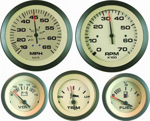 Sierra International 65481P Sahara 4-Gauge Set Includes Speedometer Tachometer Voltmeter & Fuel Gauges