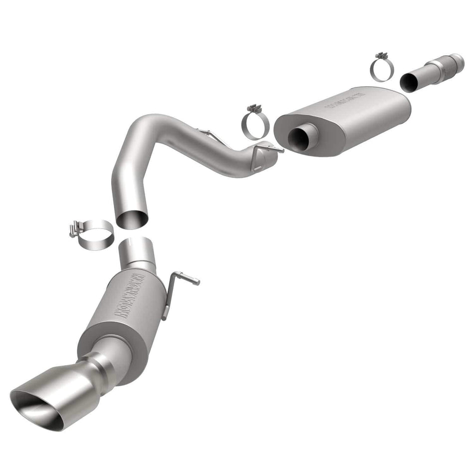 MagnaFlow Cat-Back Performance Exhaust System Street Series 15626 - Stainless Steel 3.5in Main Piping, Single Straight Passenger Side Rear Exit, Polished Finish 4in Exhaust Tip - Escalade Exhaust Kit