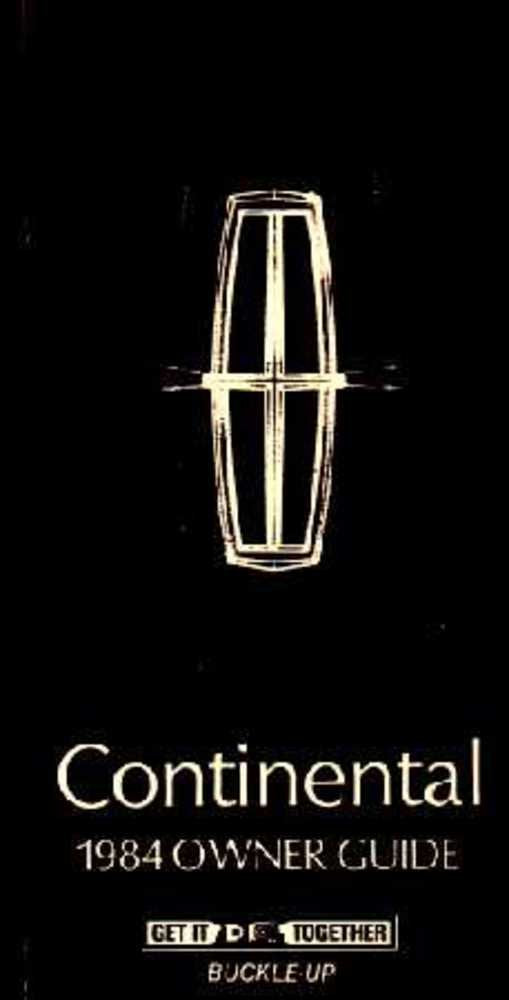 bishko automotive literature 1984 Lincoln Continental Owners Manual User Guide Reference Operator Book Fuses