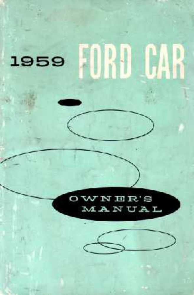 bishko automotive literature 1959 Ford Passenger Car Owners Manual User Guide Reference Operator Book Fuses