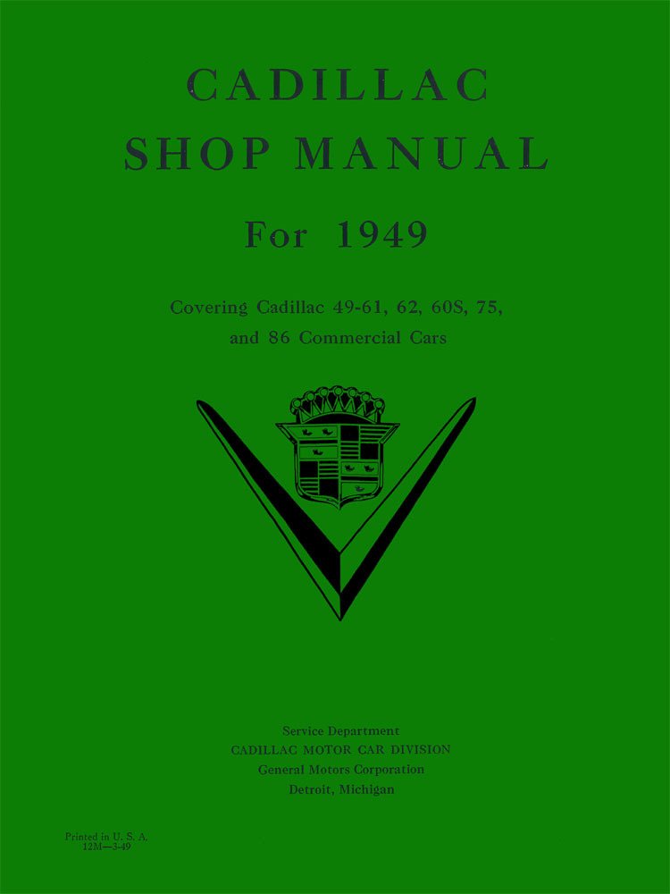 bishko automotive literature Shop Service Repair Manual for The 1949 Cadillac 60 61 62 75 Fleetwood