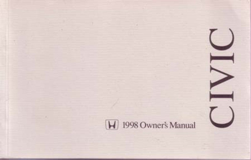 bishko automotive literature 1998 Honda Civic Hatchback Owners Manual User Guide Reference Operator Book
