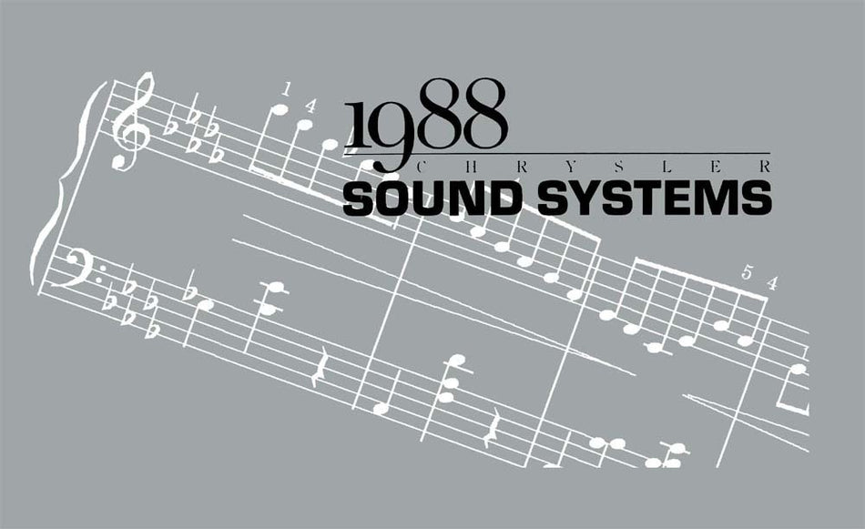 bishko automotive literature 1988 Chrysler Dodge Plymouth Sound System Owners Manual User Guide Reference