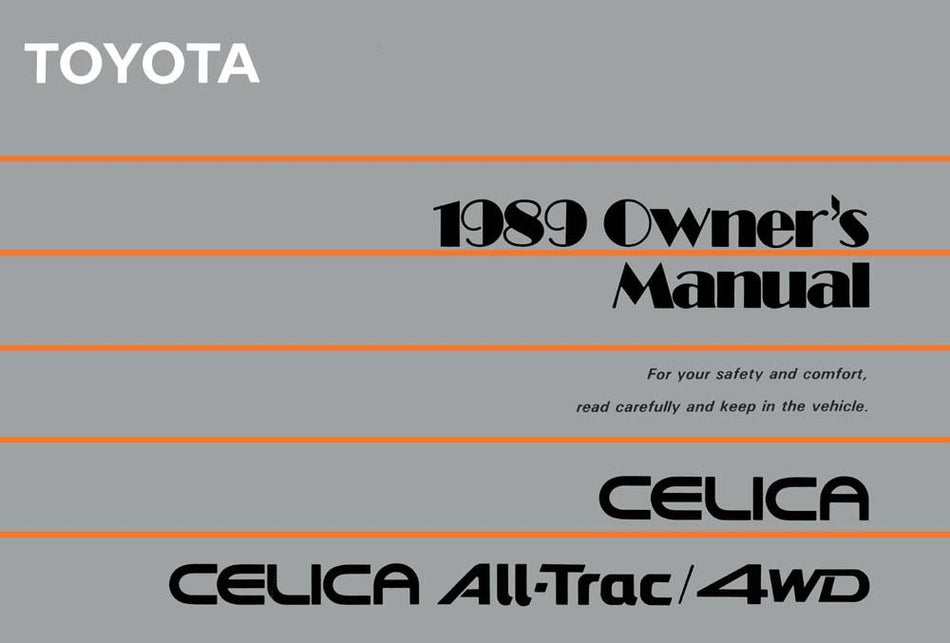 bishko automotive literature Owners Manual User Guide for The 1989 Toyota Celica All-Trac / 4WD