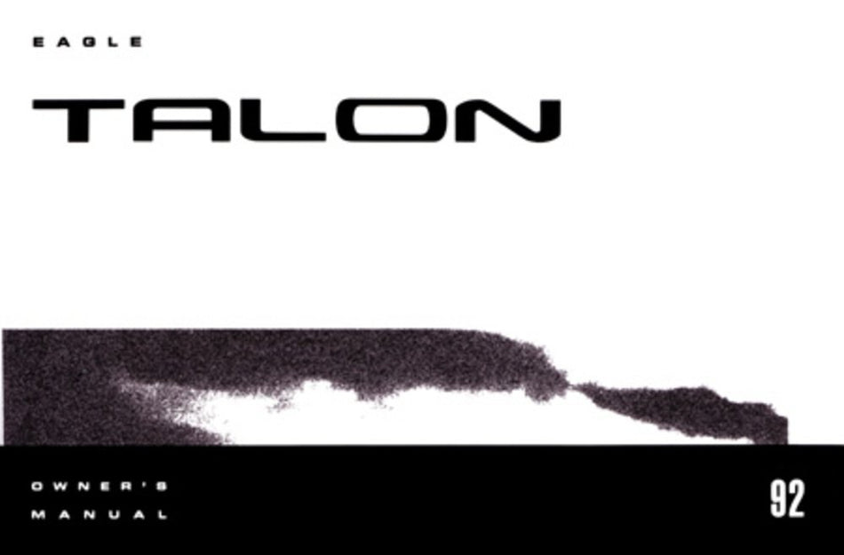 bishko automotive literature 1992 Eagle Talon Owners Manual User Guide Reference Operator Book Fuses Fluids