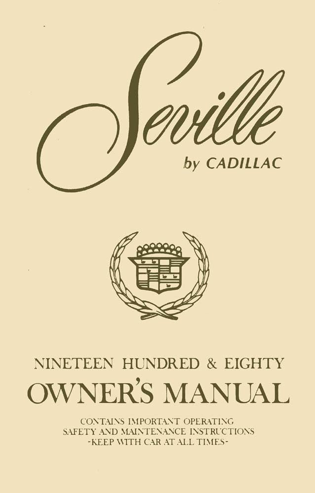 bishko automotive literature 1980 Cadillac Seville Owners Manual User Guide Reference Operator Book Fuses