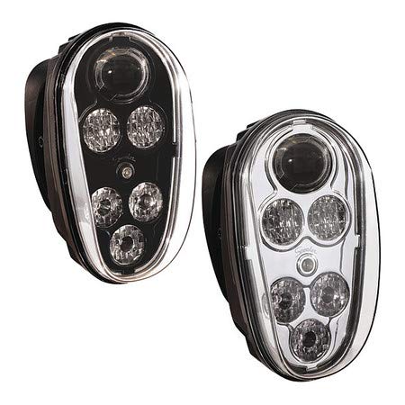 LED Headlamp,Chrome,12/48V