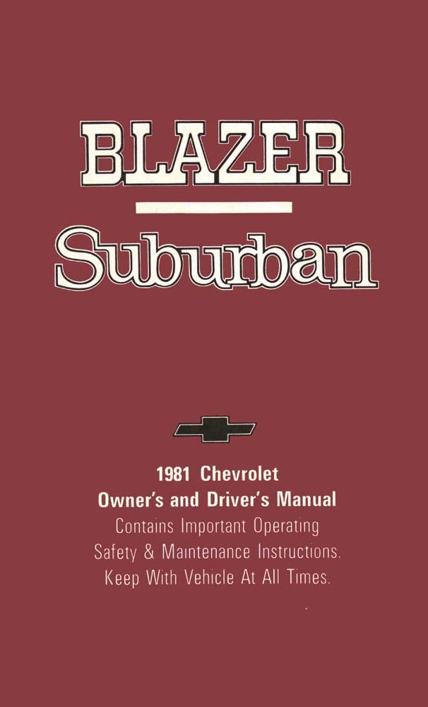 bishko automotive literature 1981 Chevrolet Blazer Suburban Owners Manual User Guide Reference Operator Book