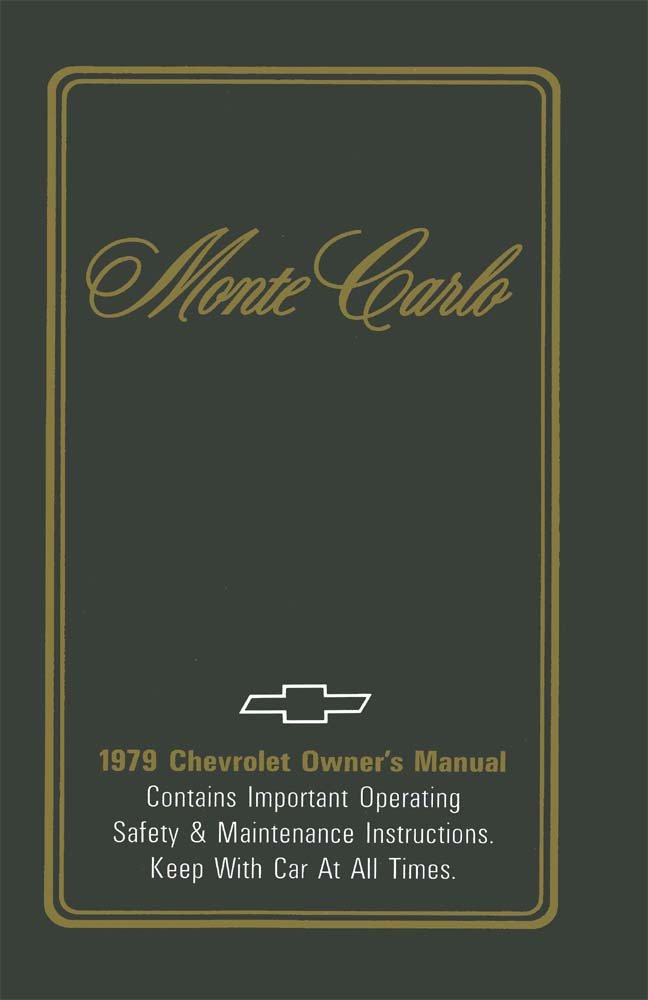 bishko automotive literature 1979 Chevrolet Monte Carlo Owners Manual User Guide Reference Operator Book