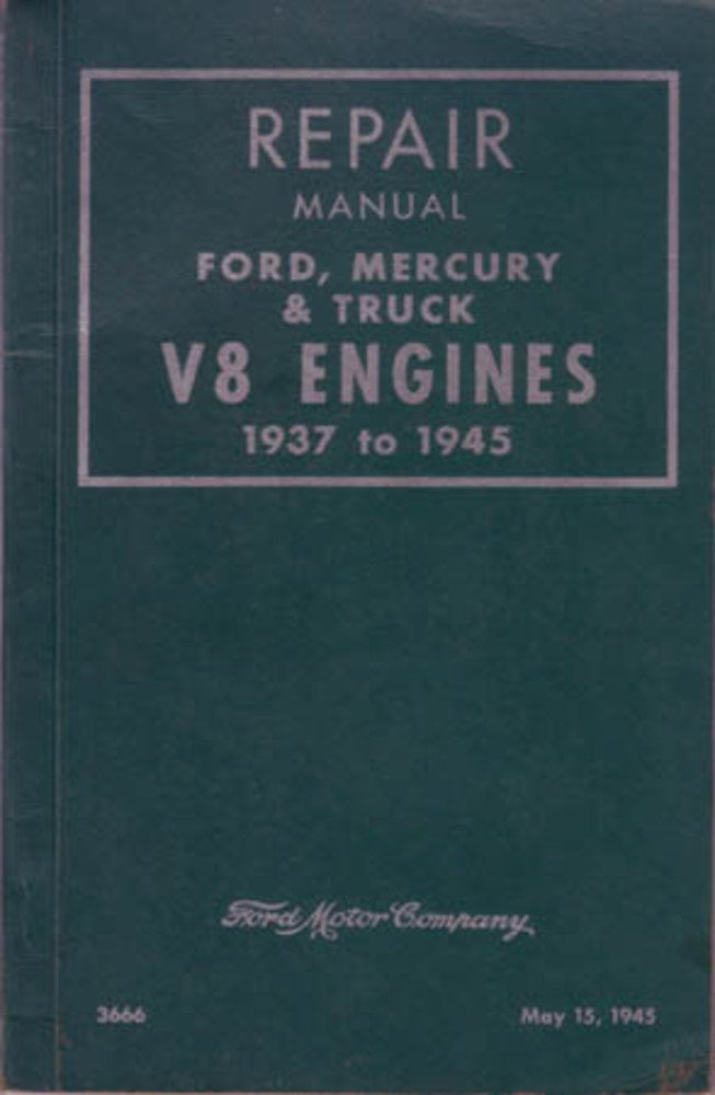 bishko automotive literature 1937 1942 1943 1944 1945 Ford V-8 Engine Shop Service Repair Manual Book Engine