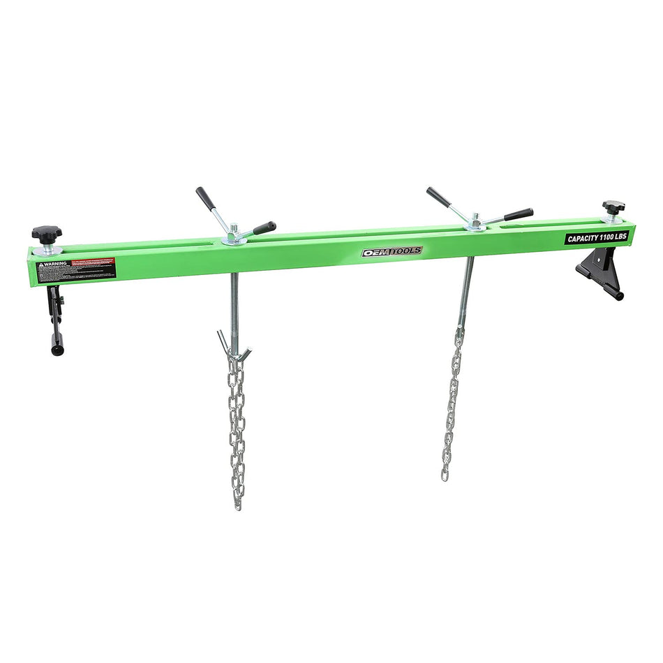 OEMTOOLS 24950 1100 Lb. Engine Support | Engine Hoist for Home Garages & Mechanics | Keeps Engine Stable & Lifted While You Work on Subframe, Transmission, & More | Two Engine Lift Chains Included