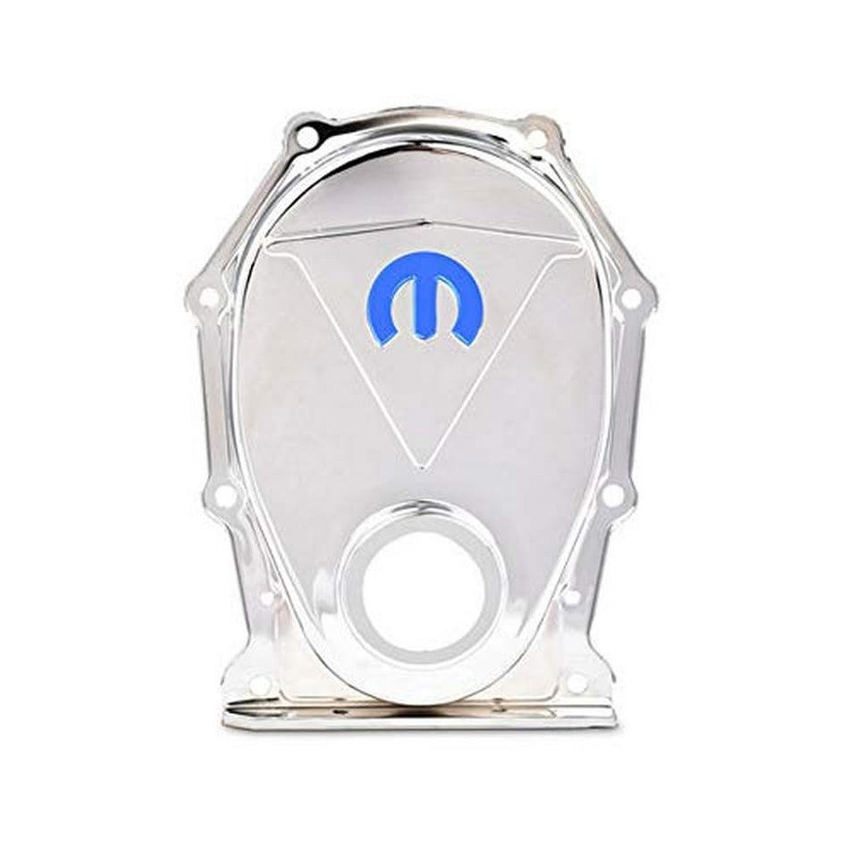 ProForm Timing Cover, Omega M, 1 Piece, Seal/Timing Tab Included, Steel, Chrome, Mopar B/RB-Series, Kit