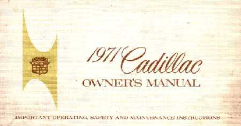 bishko automotive literature 1971 Cadillac Owners Manual User Guide Reference Operator Book Fuses Fluids