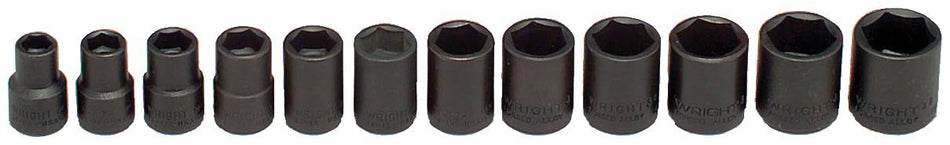 Wright Tool 356 3/8 Drive 6 Point Standard Impact Metric Socket Set 8mm - 19mm (12-Piece)