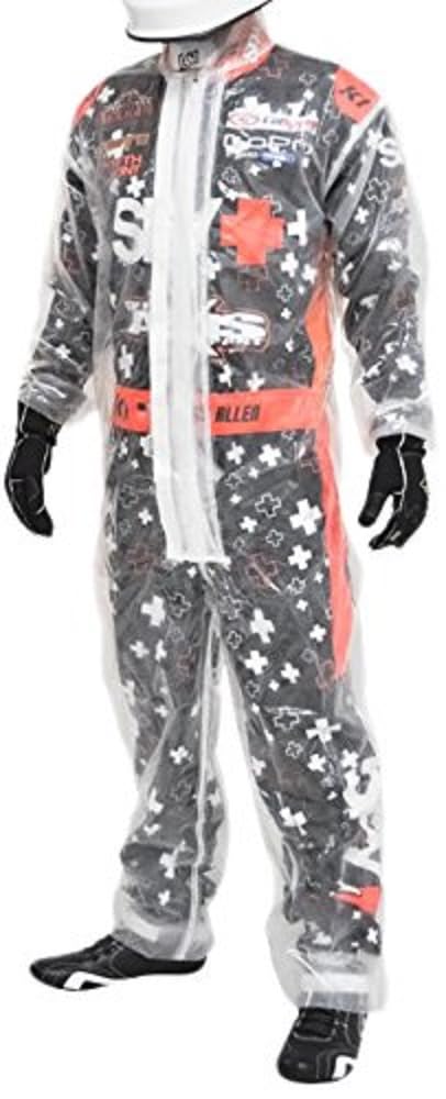 K1 Race Gear 1-Piece Karting Rain Suit (Clear, 4X-Small)