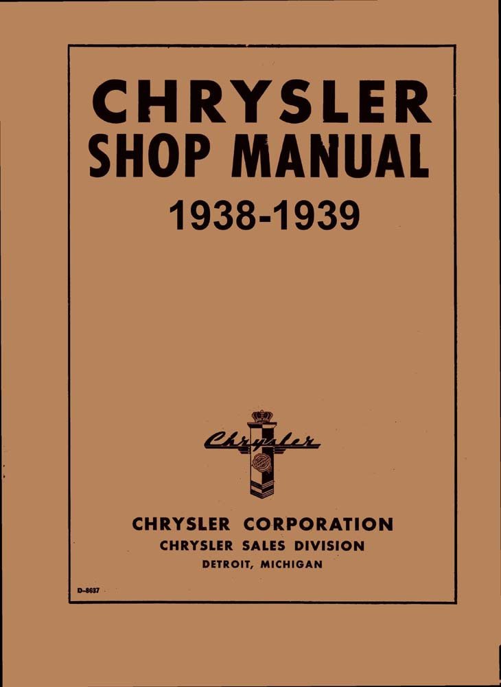 bishko automotive literature 1938 1939 Chrysler C-18 C-19 C-20 Service Repair Manual Book Engine Electrical