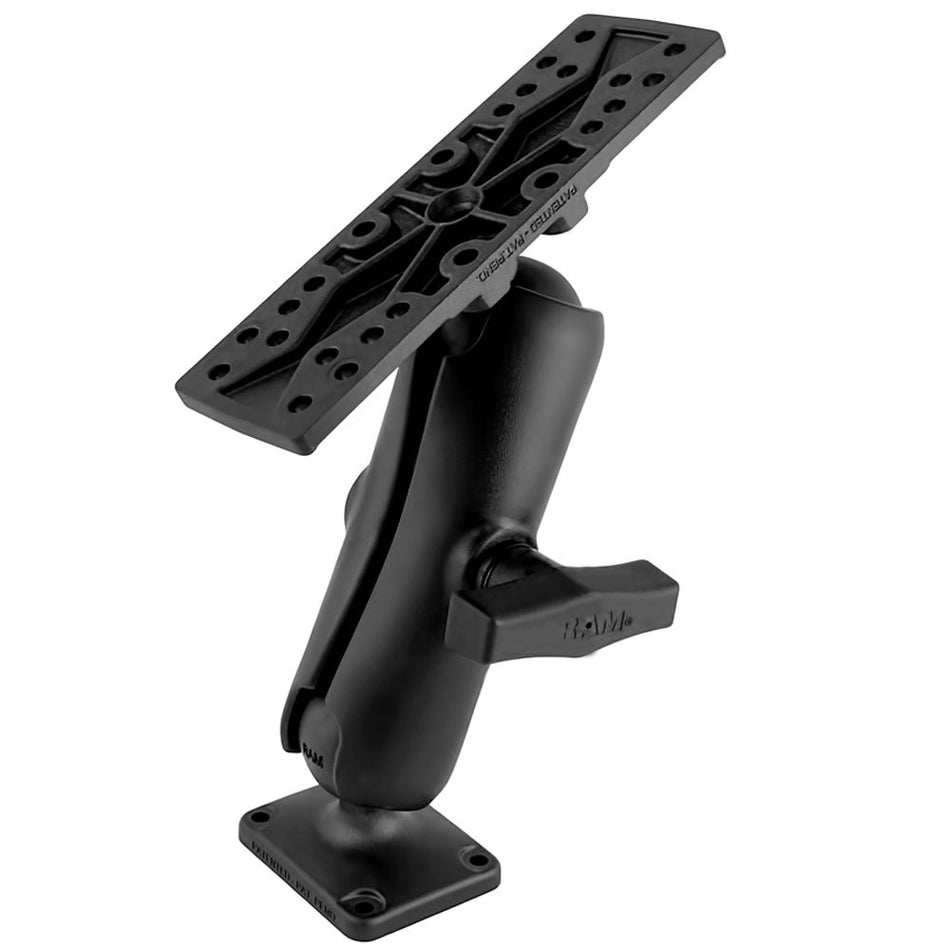 RAM MOUNTS (RAP-111U Composite 1.5" Diameter Ball Mount with 6.25" X 2" Rectangle Base, Standard Length Double Socket Arm and 2.5" Round Base (Amps Hole Pattern)