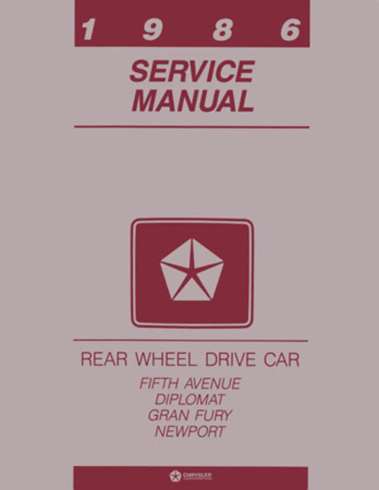 bishko automotive literature 1986 Newport 5Th Ave Diplomat Gran Fury Shop Service Repair Manual Book Engine