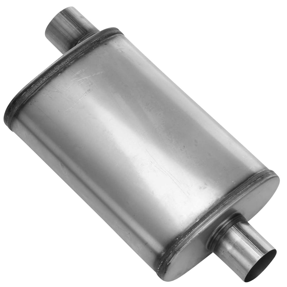 nobrandname SA1226 Muffler - Cherry Bomb Salute Reversible Oval Body - H4 X W9 X L14 20 OAL 2-1/2 O/C Muffler - Cherry Bomb Salute