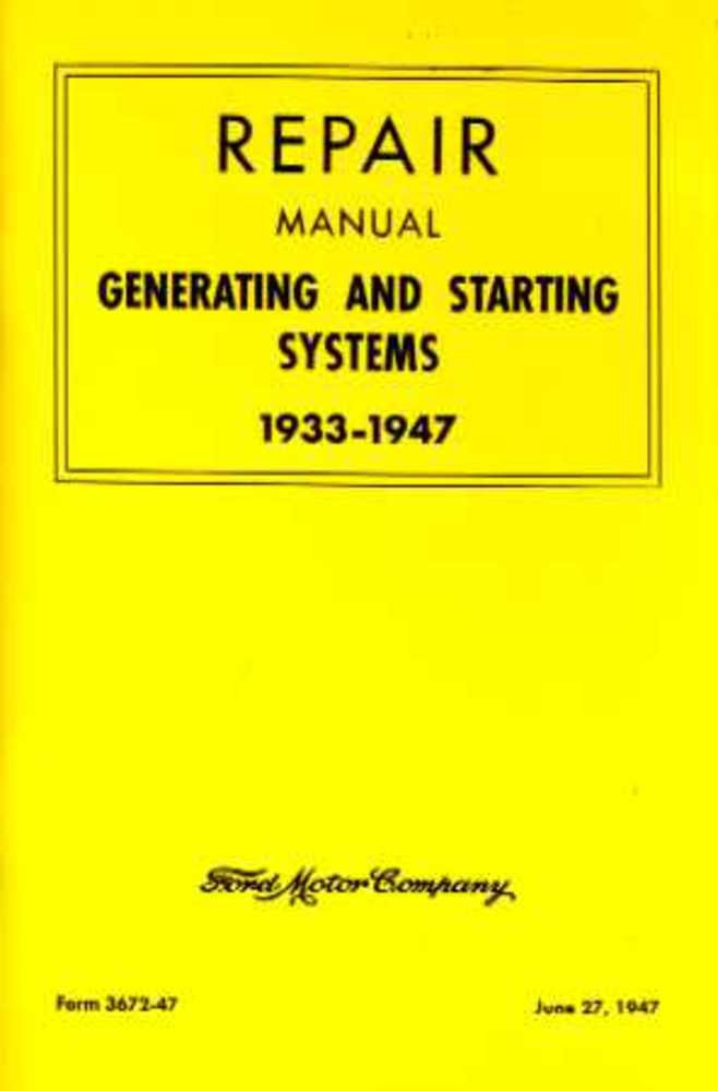 bishko automotive literature 1933-1947 Ford Lincoln Mercury Generating Start Shop Service Repair Manual Book