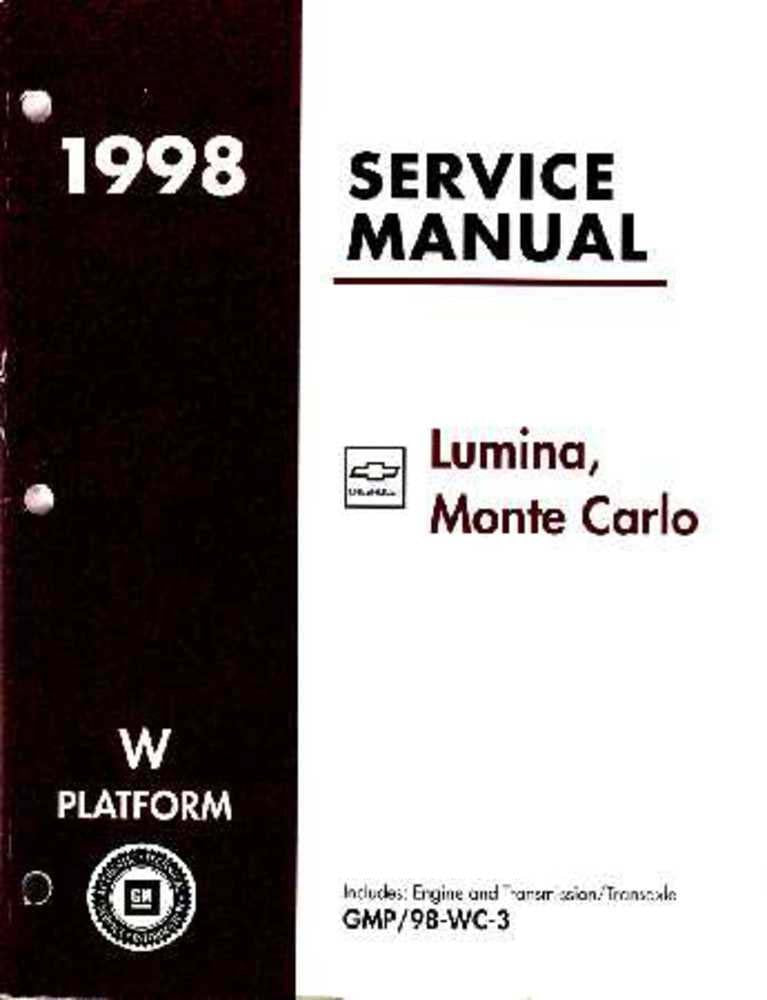 bishko automotive literature 1998 Lumina Monte Carlo Shop Service Repair Manual Book Engine Electrical OEM